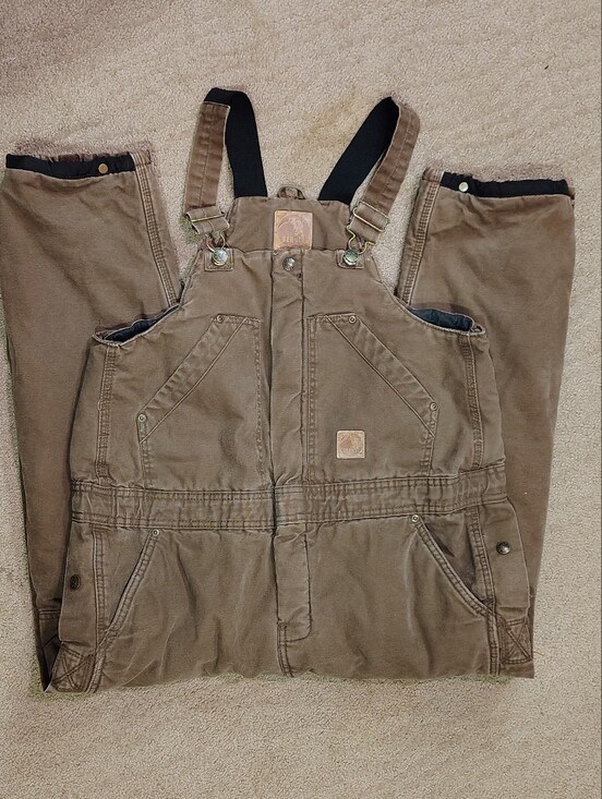 Berne Other - BERNE Insulated Bib Overall Brown Duck Canvas Zip Legs Youth Boys Large 14-16
